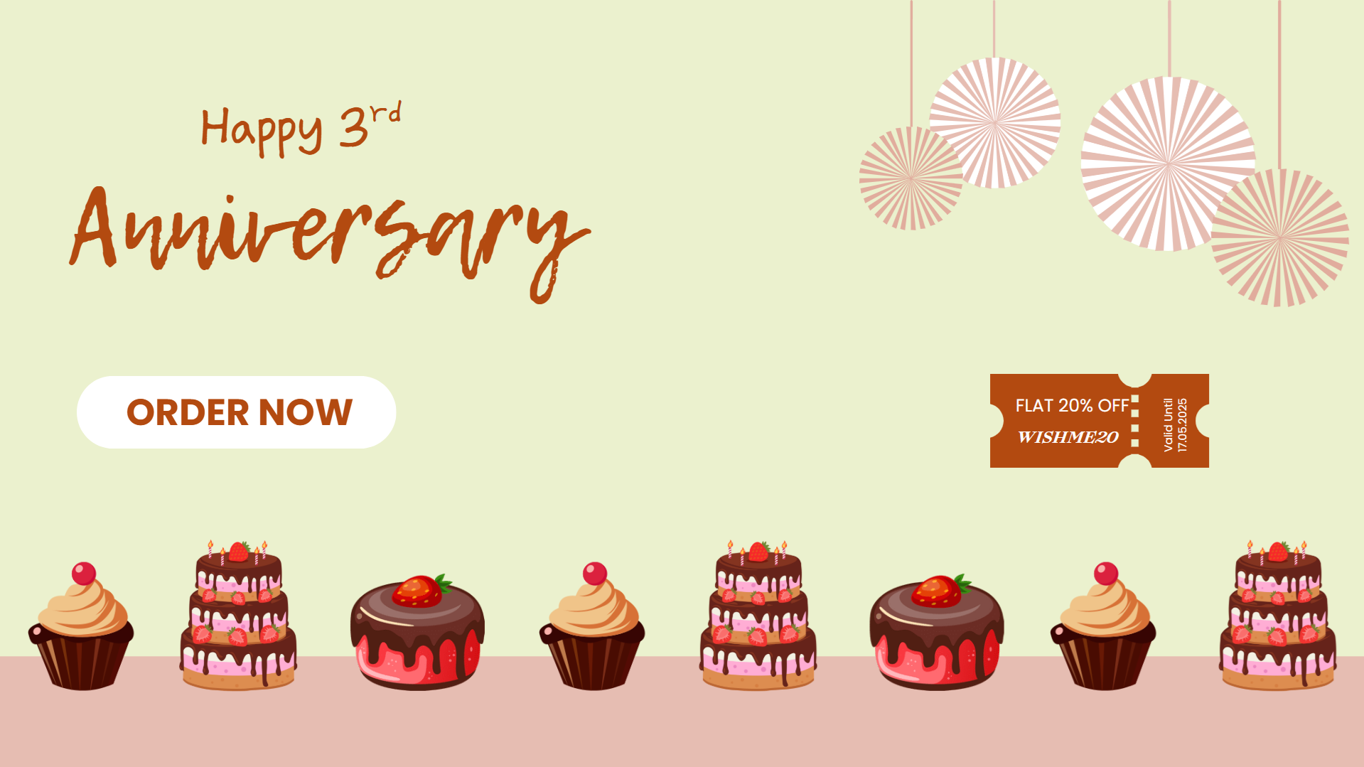 Birthday cakes banner