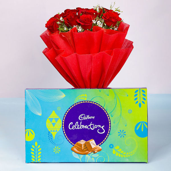 Cadbury Celebrations With Red Roses