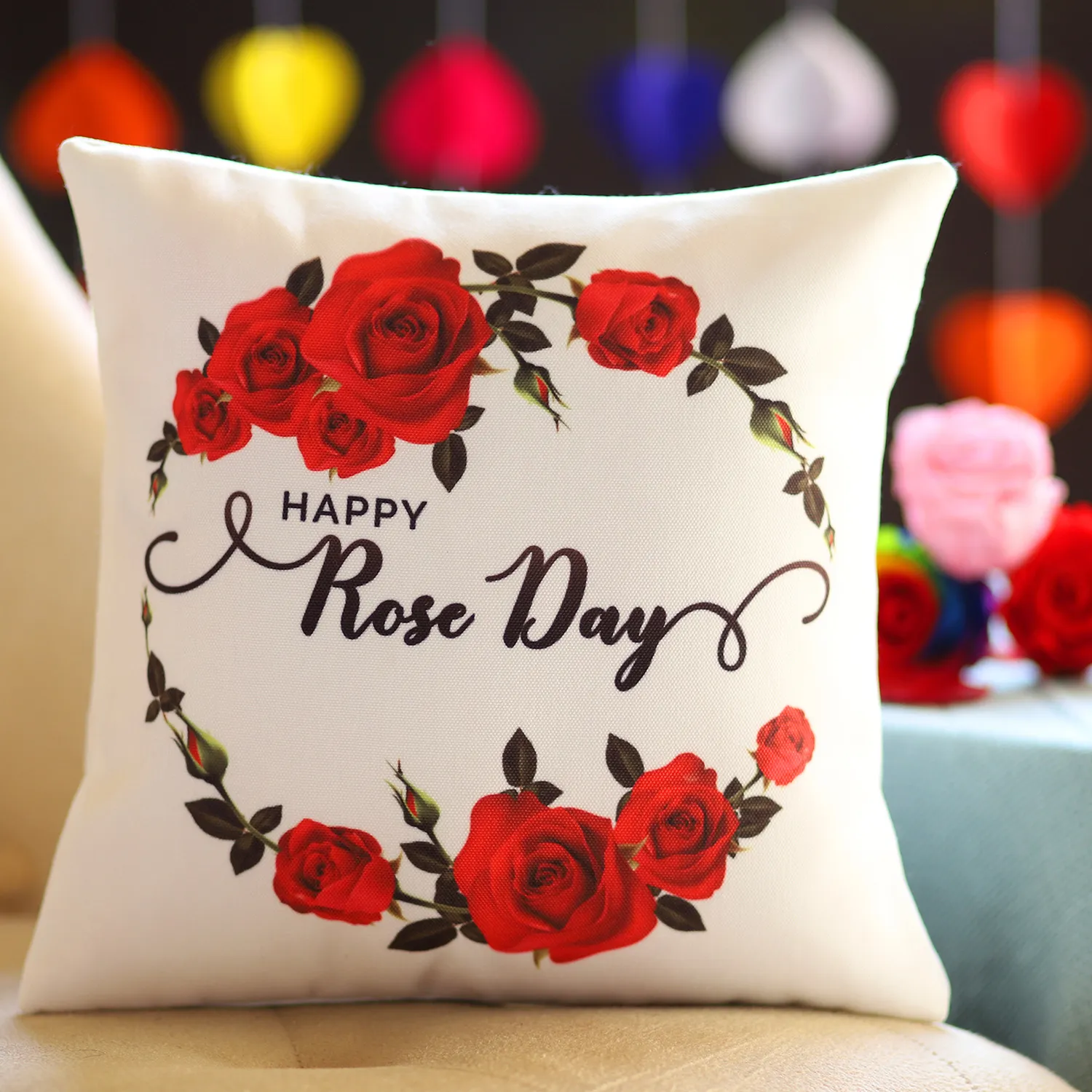 Rose Day Gifting Cushion